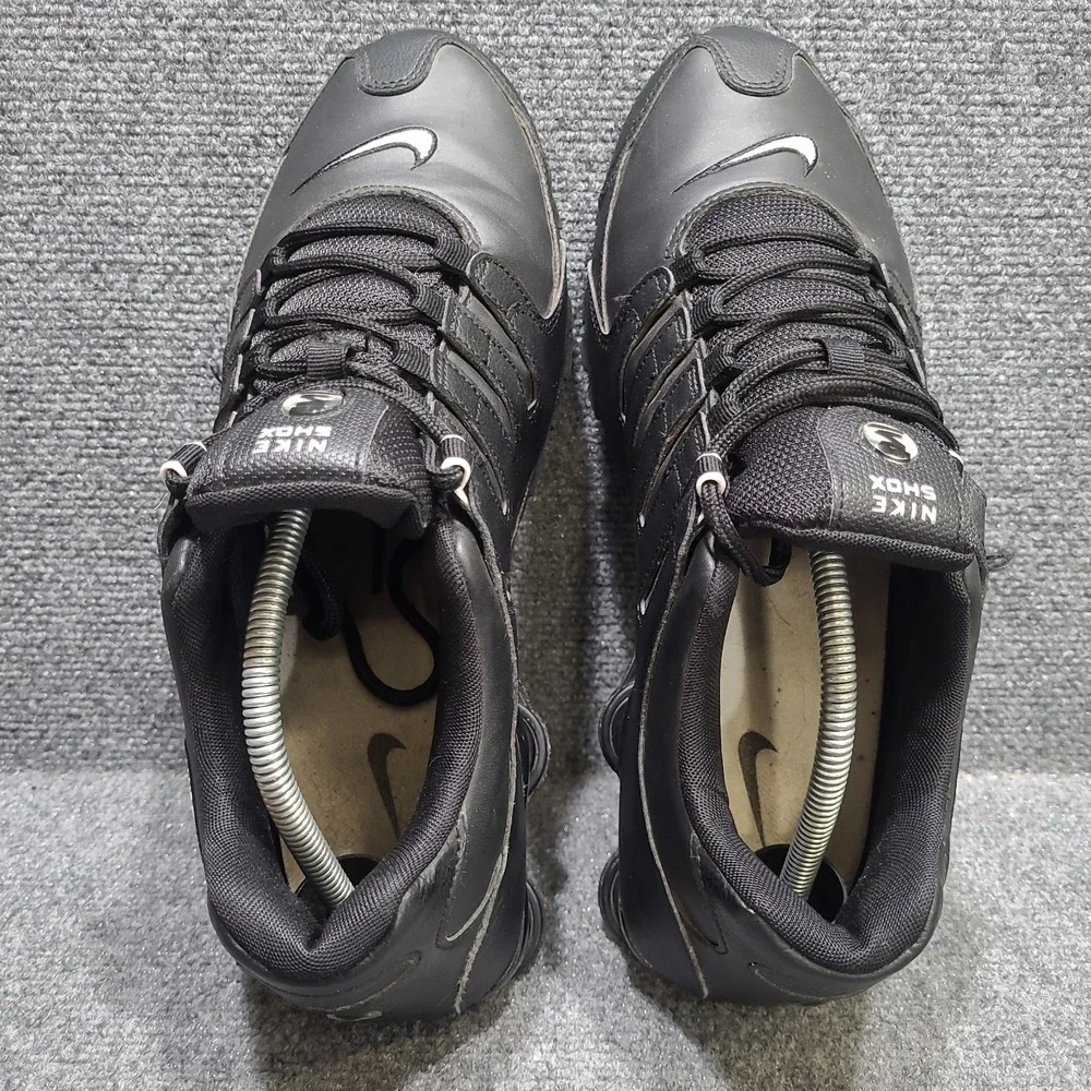 Nike Shox NZ Mens Size 11.5‎ Shoes Black Leather Athletic Sneakers 501524-091